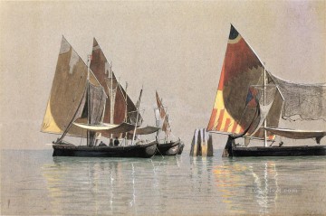 ウィリアム・スタンリー・ハゼルタイン Painting - イタリアのボート ヴェネツィアの海景 ウィリアム・スタンリー・ハゼルタイン